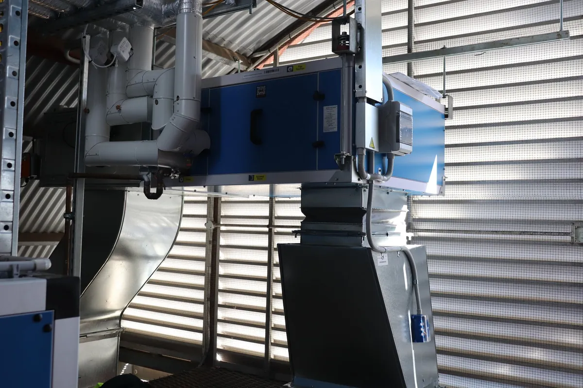Air handling unit with new galvanised ductwork connections installed by CSG Air