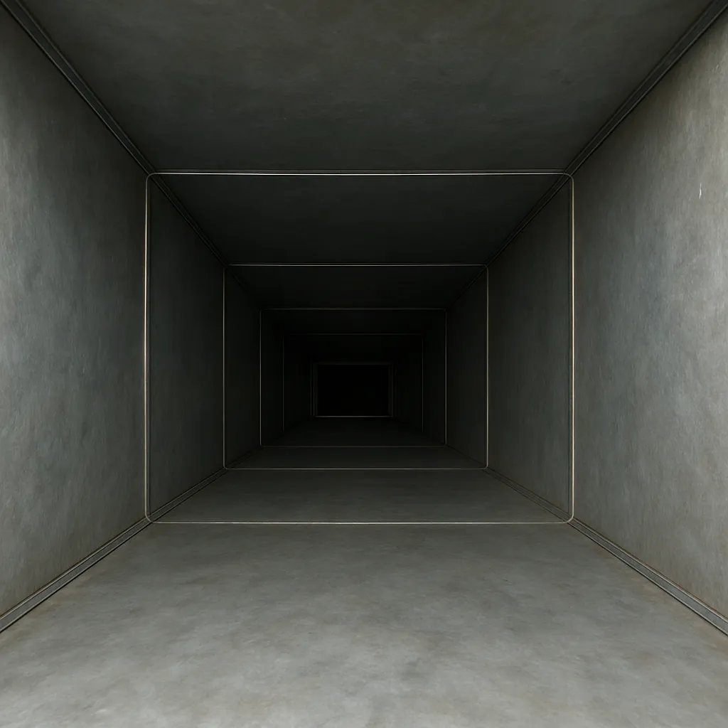 Interior of a commercial duct after cleaning